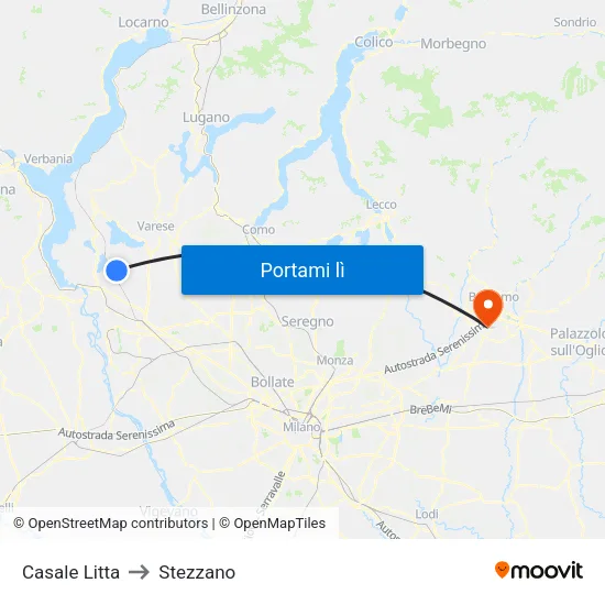Casale Litta to Stezzano map