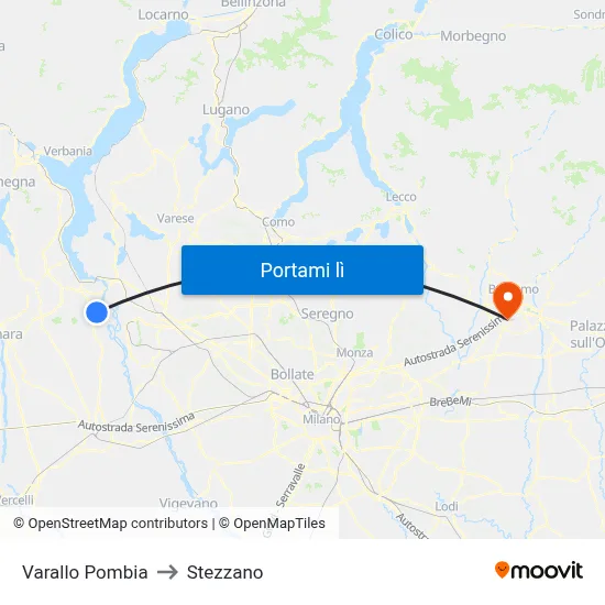 Varallo Pombia to Stezzano map