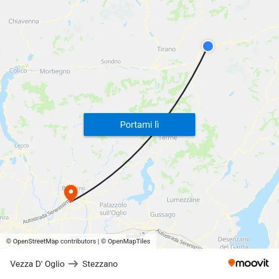 Vezza D' Oglio to Stezzano map