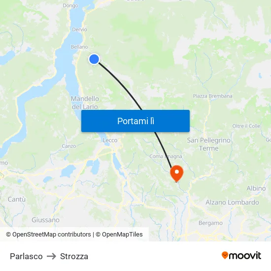 Parlasco to Strozza map