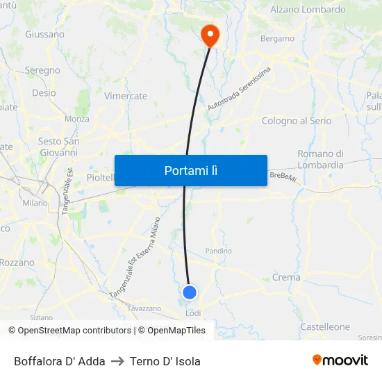 Boffalora D' Adda to Terno D' Isola map