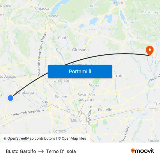 Busto Garolfo to Terno D' Isola map