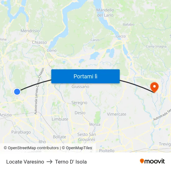 Locate Varesino to Terno D' Isola map