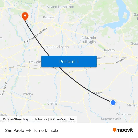 San Paolo to Terno D' Isola map