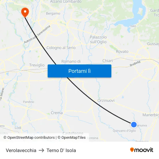 Verolavecchia to Terno D' Isola map