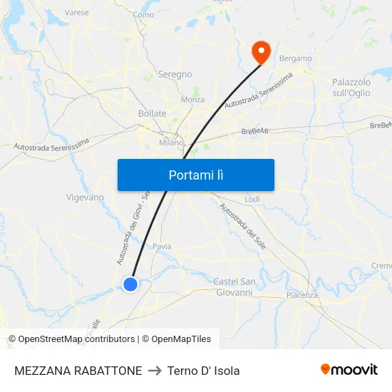 MEZZANA RABATTONE to Terno D' Isola map