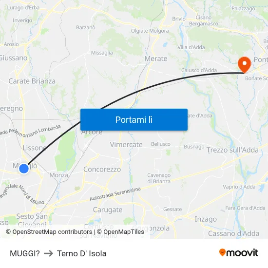 MUGGI? to Terno D' Isola map