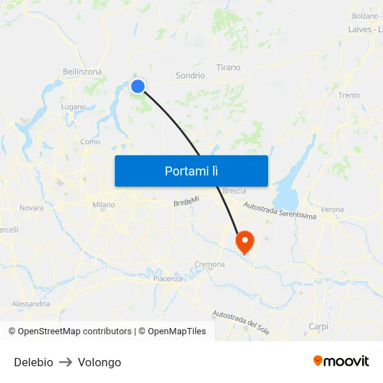 Delebio to Volongo map