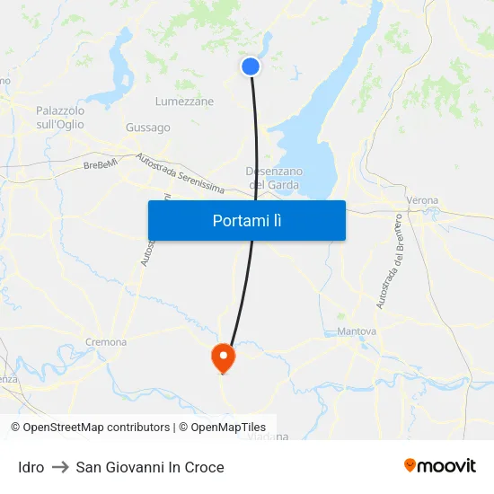 Idro to San Giovanni In Croce map