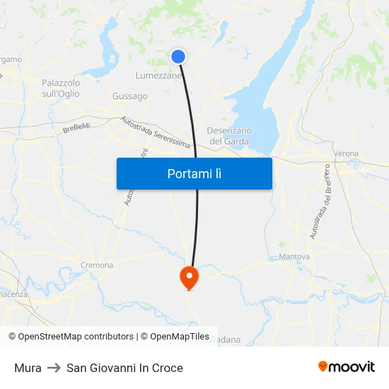 Mura to San Giovanni In Croce map