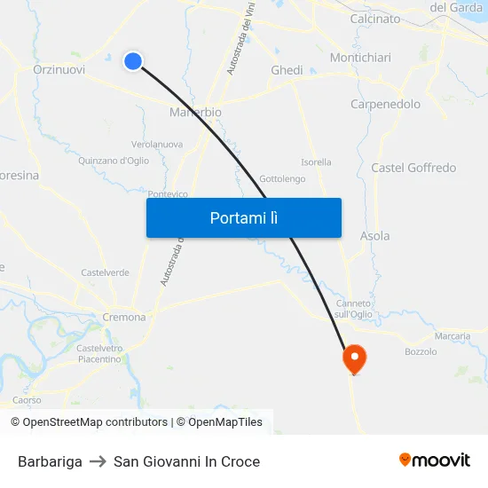 Barbariga to San Giovanni In Croce map