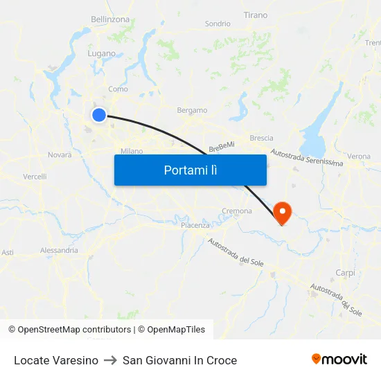 Locate Varesino to San Giovanni In Croce map
