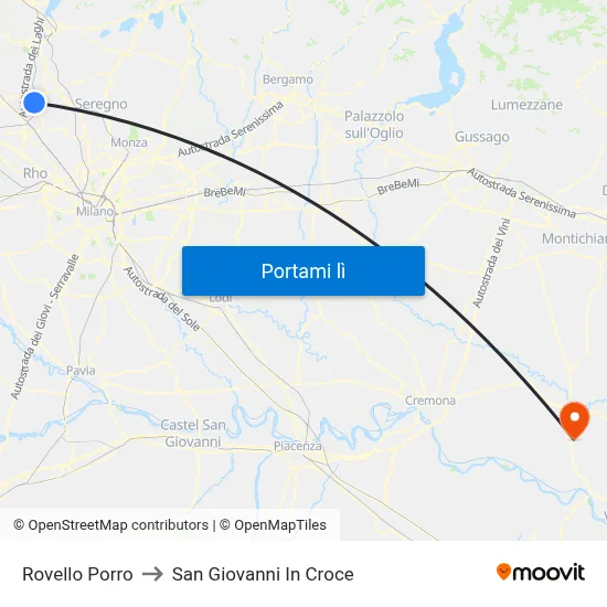 Rovello Porro to San Giovanni In Croce map