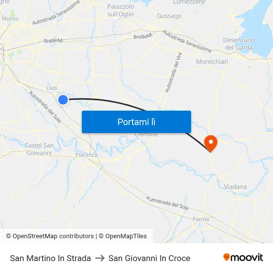 San Martino In Strada to San Giovanni In Croce map