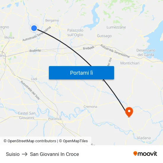Suisio to San Giovanni In Croce map