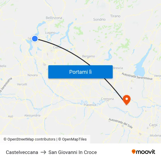 Castelveccana to San Giovanni In Croce map