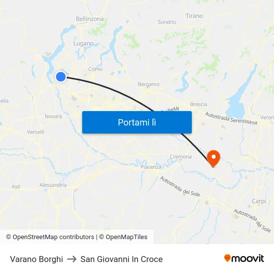 Varano Borghi to San Giovanni In Croce map