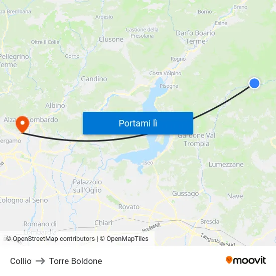 Collio to Torre Boldone map