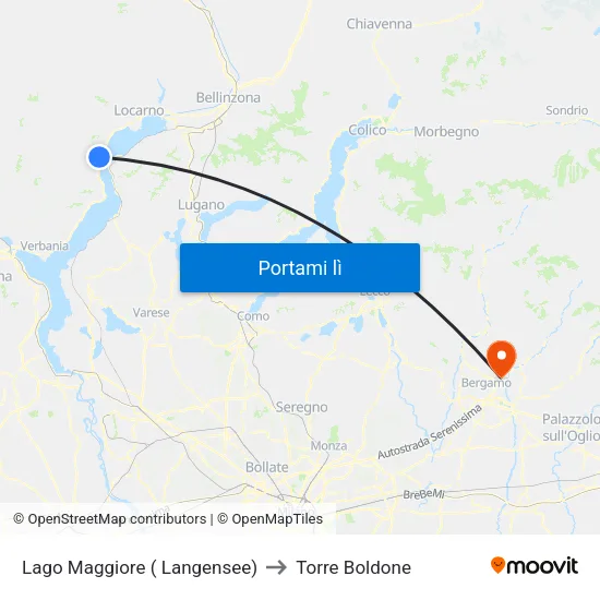 Lago Maggiore ( Langensee) to Torre Boldone map