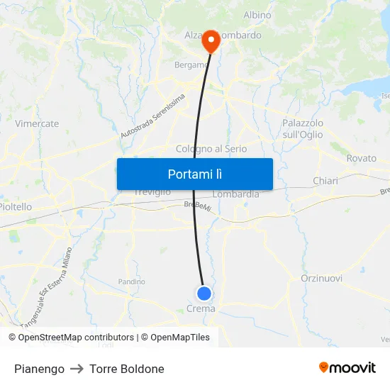 Pianengo to Torre Boldone map