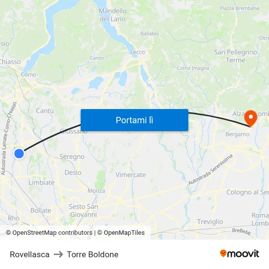 Rovellasca to Torre Boldone map