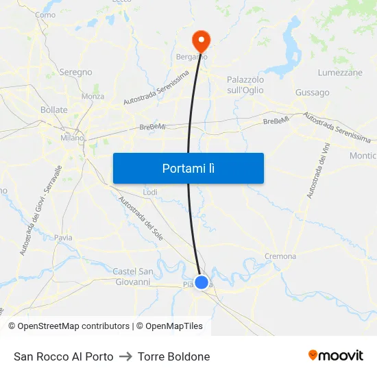 San Rocco Al Porto to Torre Boldone map