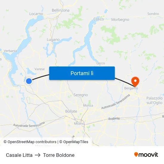 Casale Litta to Torre Boldone map