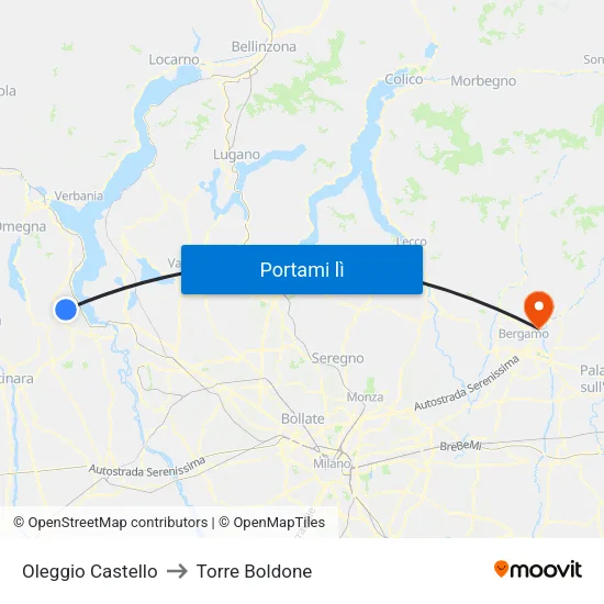 Oleggio Castello to Torre Boldone map