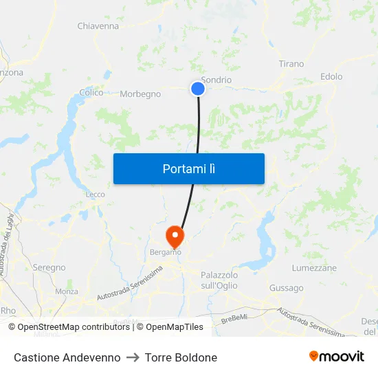 Castione Andevenno to Torre Boldone map