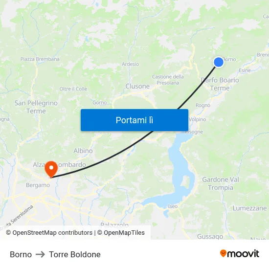 Borno to Torre Boldone map