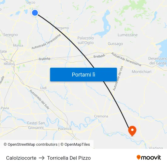 Calolziocorte to Torricella Del Pizzo map
