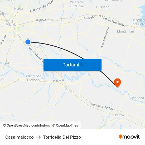Casalmaiocco to Torricella Del Pizzo map