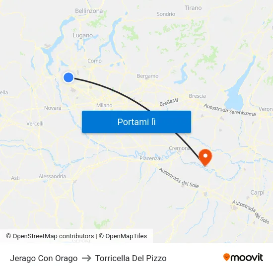 Jerago Con Orago to Torricella Del Pizzo map
