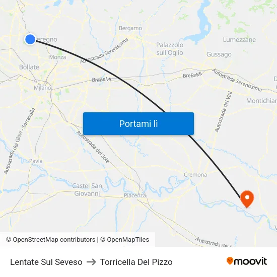 Lentate Sul Seveso to Torricella Del Pizzo map