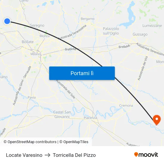 Locate Varesino to Torricella Del Pizzo map