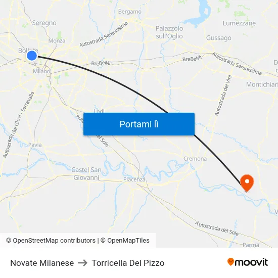 Novate Milanese to Torricella Del Pizzo map