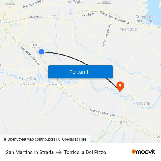 San Martino In Strada to Torricella Del Pizzo map