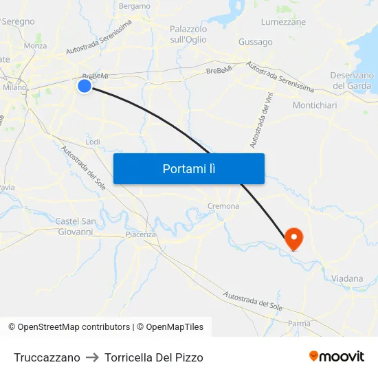 Truccazzano to Torricella Del Pizzo map