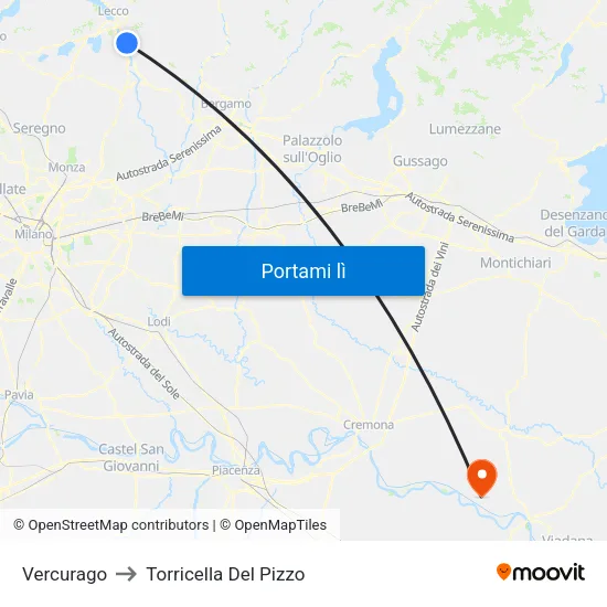 Vercurago to Torricella Del Pizzo map