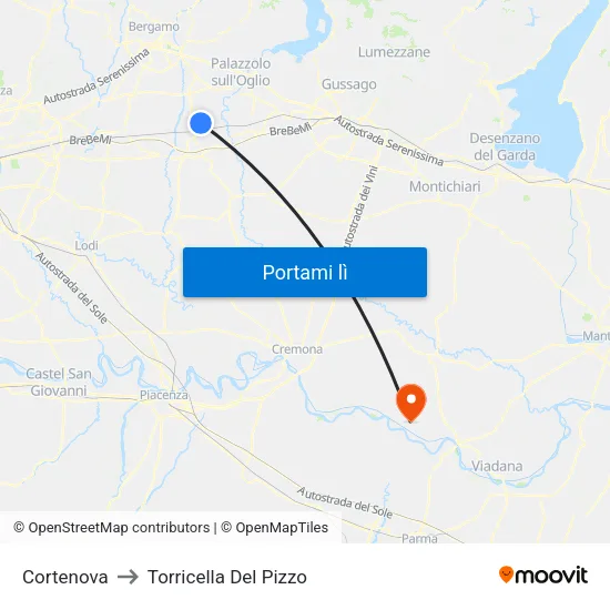 Cortenova to Torricella Del Pizzo map