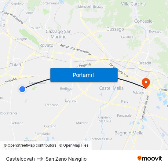 Castelcovati to San Zeno Naviglio map