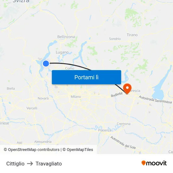 Cittiglio to Travagliato map