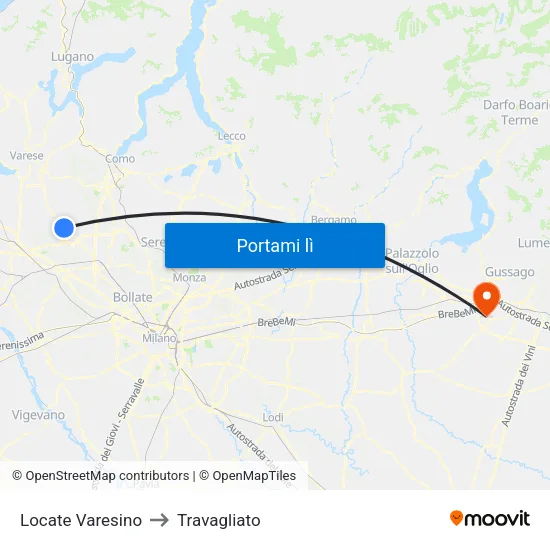 Locate Varesino to Travagliato map