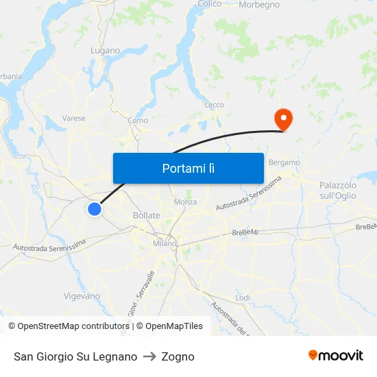 San Giorgio Su Legnano to Zogno map