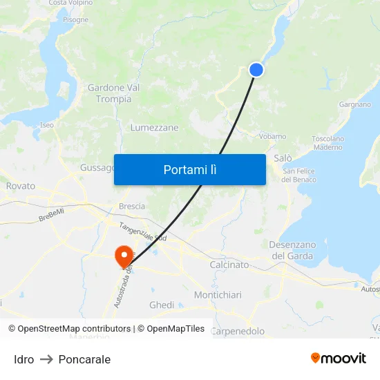 Idro to Poncarale map