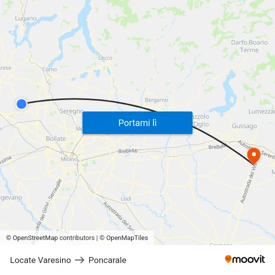 Locate Varesino to Poncarale map