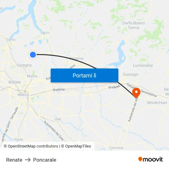 Renate to Poncarale map