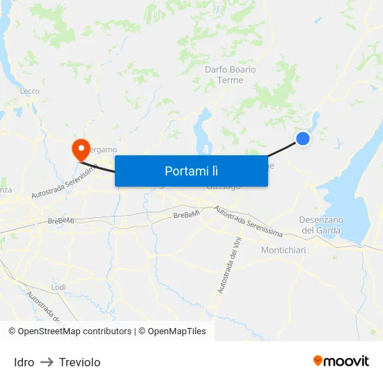 Idro to Treviolo map