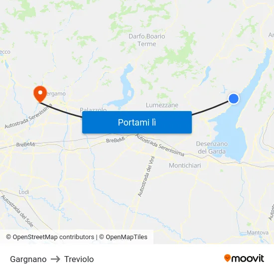 Gargnano to Treviolo map