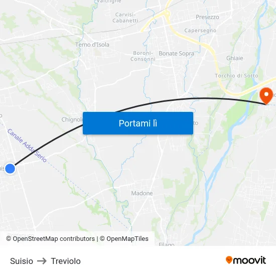 Suisio to Treviolo map